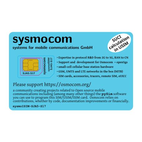 sysmoISIM-SJA5-S17 SIM + USIM + ISIM Card (10-pack) with ADM keys; S17 chip for SUCI-in-USIM 